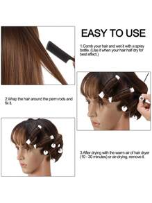 10 Pieces Perm Rods for Long Hair Plastic Perm Curl Rods Cold Wave Rods Hair Curling Roller Hair Styling Hairdressing Tools(White) - White - View 3