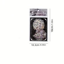 20Pcs Unbounded Flora Series Waterproof Stickers Pack Retro Flower Handbook Scrapbooking Label Diy Diary Phone Journal Planner - Black - View 2