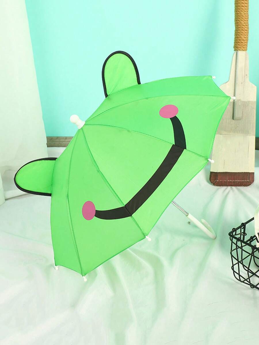 1-3 Years Old Green Cute Cartoon 3d Baby Manual Decorative Ear Umbrella 1pc - Green - View 1