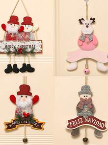 1入聖誕裝飾,掛老人雪人門掛飾品,玻璃窗掛聖誕樹裝飾,場景裝飾 - 『粉紅色鈴鐺』鹿 - 查看 6