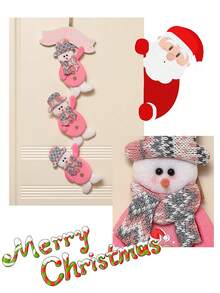 1入聖誕裝飾,掛老人雪人門掛飾品,玻璃窗掛聖誕樹裝飾,場景裝飾 - 『粉紅色鈴鐺』鹿 - 查看 5