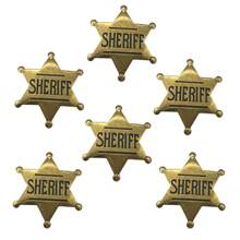 6入組古銅色警徽玩具,帶有金屬西部牛仔治安官胸針,適用於牛仔派對和日常穿著 - 銅色 - 查看 1