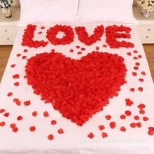 500片紅色無紡布製玫瑰花瓣人造花,適用於婚禮、情人節、派對、求婚、家居裝飾,尺寸5*5cm