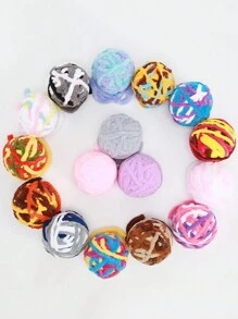 1入組彩色發條球和手工編織球,貓狗娛樂用掛飾玩具,寵物安全材質 - 彩色 - 查看 3