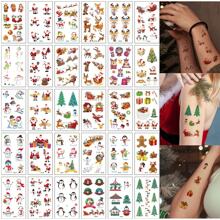 30 件裝聖誕卡通圖案臨時紋身貼紙套裝,防水持久,適合身體、手臂和節日派對化妝使用 - 彩色 - 查看 1