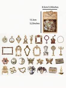 1 Pack (30pcs) Creative Jewelry Box & Diy Scrapbook Material Paper Sticker With Hollow Out Design - Multicolor - View 6