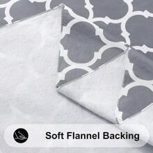 1片具有摩洛哥邊緣的長方形桌布,帶便帽革防水塑膠桌布,適用於桌面、露營、室內和室外可擦拭的防溢塑膠桌布 - 灰色 - 查看 7