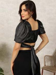 Women Tops - 黑色 - 查看 2