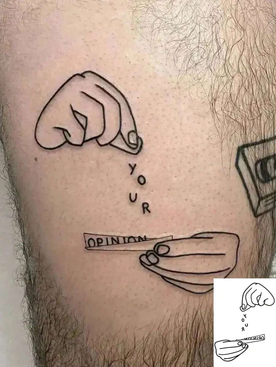 1pc Washable Temporary Tattoo Sticker, Pvc Material, European And American Style Simple Drawing, Sweat-Resistant, Suitable For Fashion Leader' Daily Use - Black - View 1