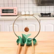 1 Pieza Estante De Almacenamiento De Cocina Para Olla, Tapa, Cuchara, Palillos, Organizador De Tapa - Rosa - Ver 5