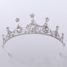 1 Miếng Cô dâu Vương miện Pha lê Vương miện , Creative Và Sáng bóng Dây buộc tóc Cho đám cưới , Sinh nhật , Buổi tiệc , Hiệu suất , Và Khác Đặc biệt Dịp , NỮ - Bạc - Xem 3