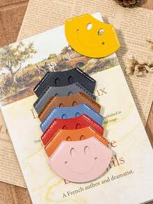 微笑的書籤,藍色便攜式皮質扇形閱讀標記 - 藍色 - 查看 10