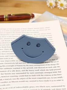 微笑的書籤,藍色便攜式皮質扇形閱讀標記 - 藍色 - 查看 6