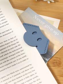 微笑的書籤,藍色便攜式皮質扇形閱讀標記 - 藍色 - 查看 4