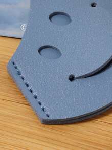 微笑的書籤,藍色便攜式皮質扇形閱讀標記 - 藍色 - 查看 7