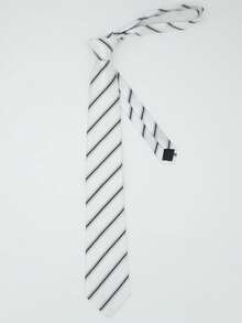 1條男士休閒/正式8cm方格/條紋領帶,流行的派對/婚禮/假日配件,採用藍色、白色或紫色聚酯/絲織物