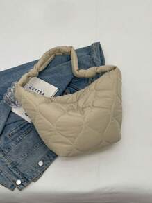 MOBAOFANG 大容量純色女士肩背包 - 米色 - 查看 7