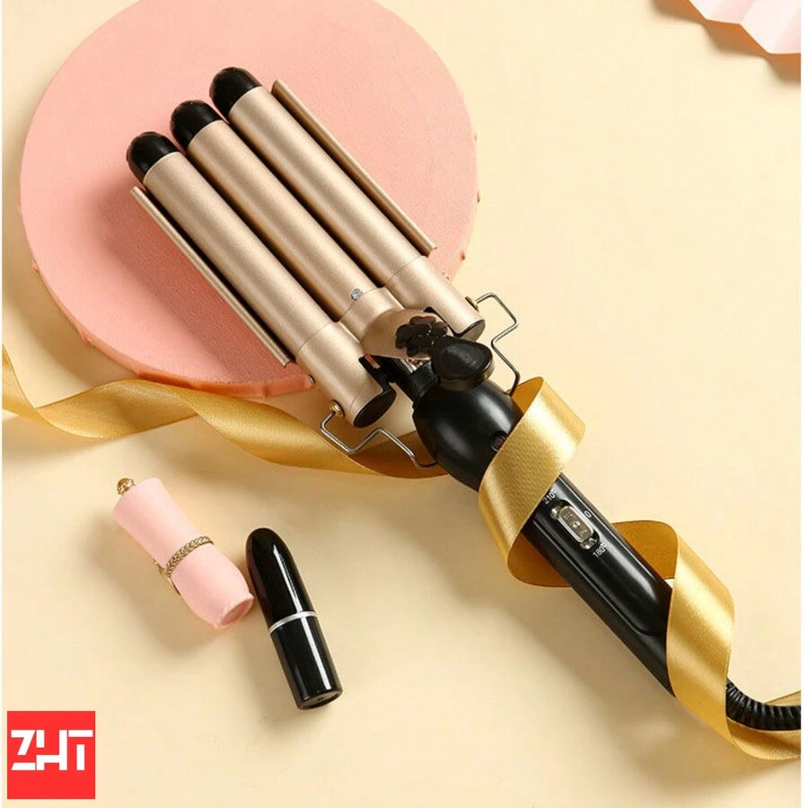 3-Barrier Hair Curler: Perfect Curls In Minutes! - Gold - View 1