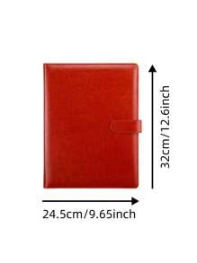 1pc A4 Multifunctional Business Document Folder For Contracts, Talks, Reports - Brown - View 2