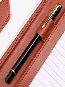 1pc A4 Multifunctional Business Document Folder For Contracts, Talks, Reports - Brown - View 6