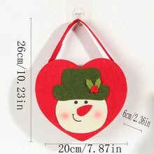 1 túi quà tặng Giáng sinh tình yêu Túi táo Túi kẹo hoạt hình Túi xách ông già Noel 3D - Đỏ - Xem 2