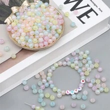 50 pièces Perles en plastique en vrac de charme de sirène coloré, kit de fabrication de bijoux DIY, perles rondes de l'océan pour faire des bracelets, bagues, colliers, épingles à cheveux et ornements de tête, cadeau
