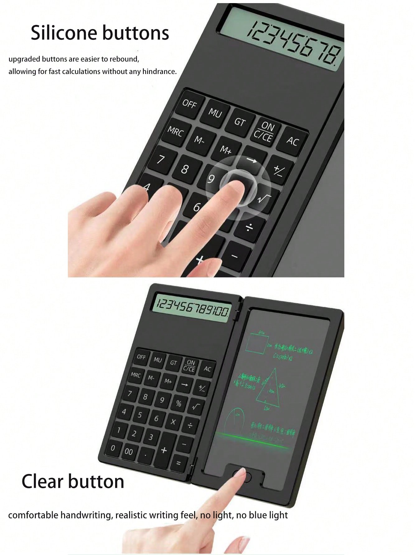 آلة حاسبة صغيرة ومفكرة واضحة متعددة الوظائف المحمو...