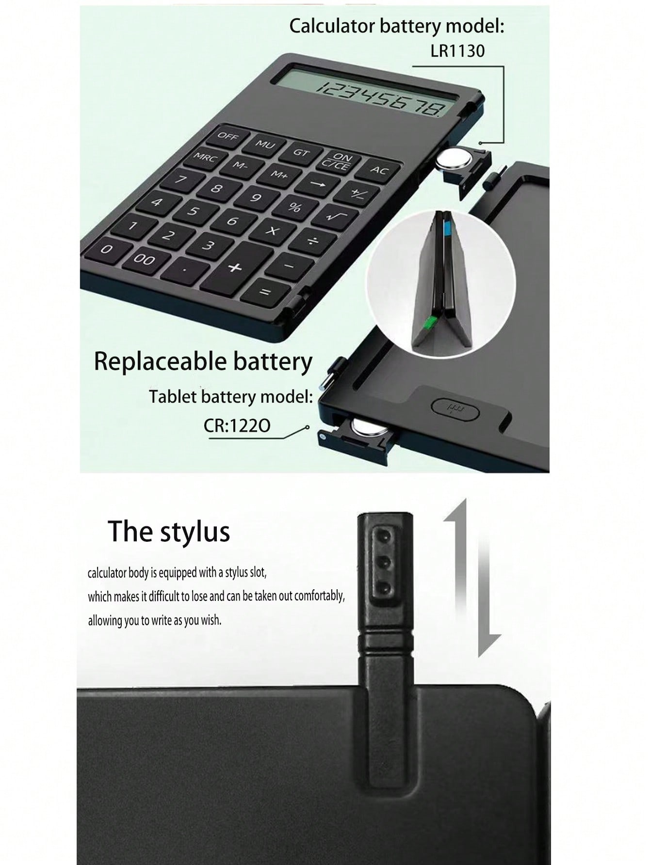 آلة حاسبة صغيرة ومفكرة واضحة متعددة الوظائف المحمو...