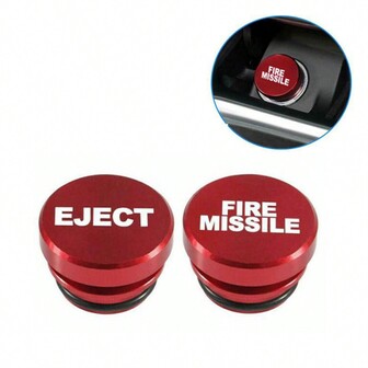 1pc Aluminum Dustproof Plugs Button 12V Replacement Accessories Car Decoration Compatible With Most Vehicles Autos Car Fire Missile Eject Red