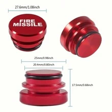 1 pieza Tapón antipolvo de aluminio, botón 12V, accesorios de repuesto compatibles con la mayoría de vehículos, decoración para autos, botón tipo misil de incendio rojo