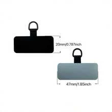 2 Pcs Universal Phone Lanyard Patch Metal Slim Phone Strap Accessories - Black - View 3