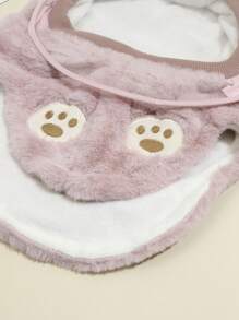 1pc Children's Cute Rabbit Ears Windproof Face Mask Covering Earmuffs, Fall And Winter Warm Beanie Hat - Pink - View 4