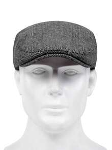 1頂男士條紋前進帽戶外全閉式休閒帽,適用於春秋季 - 淺灰色 - 查看 4