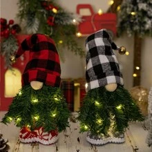 1 件带灯的圣诞树鲁道夫娃娃，圣诞发光无脸娃娃装饰，圣诞装饰，小矮人情侣娃娃装饰，窗户装饰，可爱装饰，家庭，客厅，酒吧，咖啡厅装饰，房间装饰，节日礼物，节日礼物圣诞装饰圣诞礼物感恩节圣诞树装饰饰品圣诞灯卧室装饰家居装饰派对装饰节日节日房间装饰 - 彩色 - 查看 2