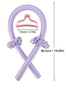 1pc No Heat Sponge Sleep Hair Curling Tool For Creating Big Wavy Hair, Popular Style - Purple - View 4