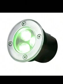 Balizador Spot Led Embutir Chao Piso Jardim 3w Ip68 Verde/Branco Frio - Verde - Visão 1