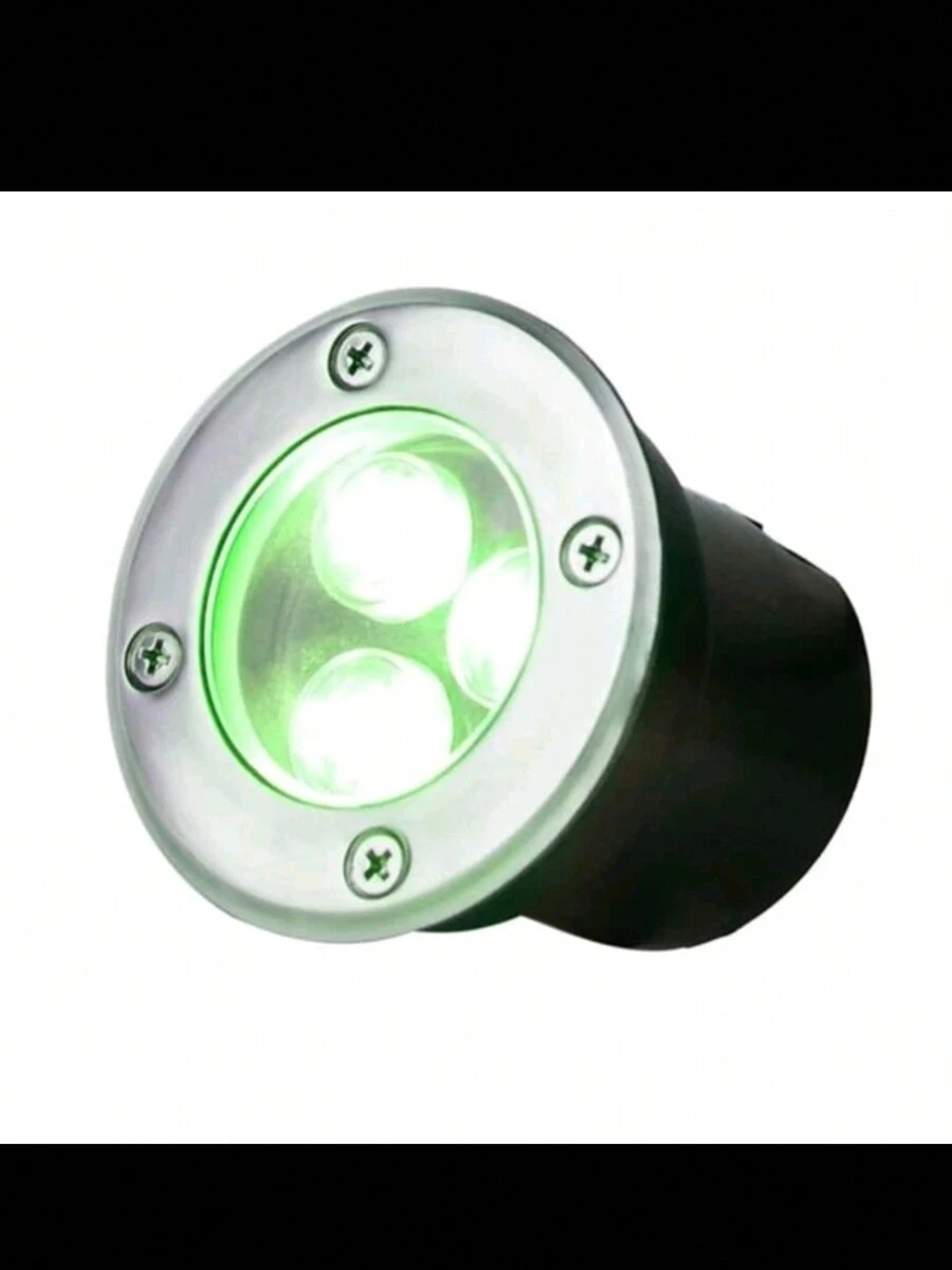 Balizador Spot Led Embutir Chao Piso Jardim 3w Ip68 Verde/Branco Frio - Verde - Visão 1