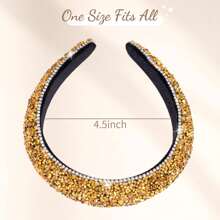 Oaoleer女士鑲鑽頭帶,閃閃發光的水晶時尚頭飾,鑽石頭帶鑲嵌,厚墊閃粉頭箍,適用於生日派對,婚禮,聖誕節禮物,皇家風格