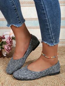 女士方头低帮平底鞋，新款法式优雅软底女式乐福鞋