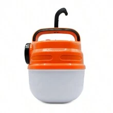 Lámpara LED con panel solar para camping recargable por USB y panle solar, lámpara de tienda de campaña, luces de emergencia - Naranja - Ver 4