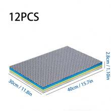 1入隨機顏色和款式的12D魚缸過濾海綿，厚生物化學過濾材料用於魚缸水淨化 - 彩色 - 查看 3