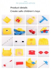 兒童汽車玩具,空氣動力,內置泵,附帶12個小氣球和2個小車,適用於男孩和女孩。這款教育玩具易於入門,外形多樣可愛,可幫助兒童增進靈巧度。非常適合作為感恩節、聖誕節、生日和派對等禮物。 - 黃色 - 查看 8