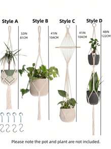 1 pieza Bolsa de red colgante para macetas para organizar el hogar y el jardín, incluye colgador, decoración del hogar, decoración de habitación, decoración de pared