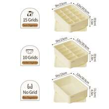 1個10個隔層的內衣收納盒,可堆疊的塑料衣服收納抽屜-針對胸罩、褲子、襪子、節省衣櫃、衣櫥、臥室、家庭、宿舍空間,淡黃色