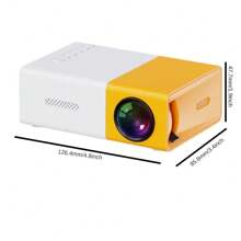 Mini Projector Portable 1080P LED Projector Home Theater Indoor, Outdoor Movie Projector Support For Laptops, HDMI-Compatible Input Great Gift Pocket Projector, Black And White - yellow white - View 2