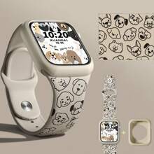 1 Stück Cartoon Silikon Armband Uhr Mit Leuchtender Nachtleucht Funktion Und Schutzhülle Kompatibel Mit 38/40/41/42/44/45/49mm Apple-uhr Ultra2/ultra/se/8/7/6/5/4/3/2/1 (unisex)
