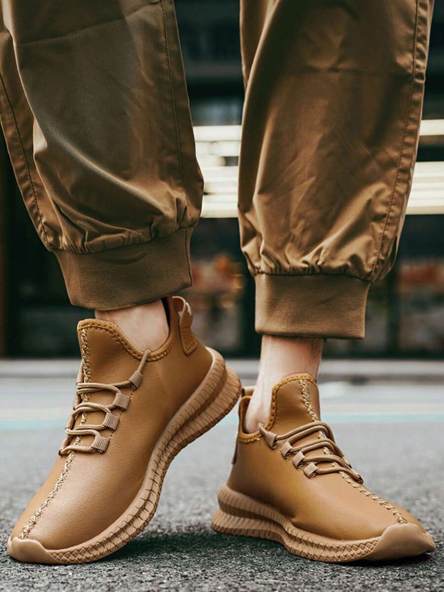 Nam Màu Khaki Đúng mốt Giải trí Giày thể thao , Thoải mái Và Nhẹ Giày thể thao - Màu Khaki - Xem 1