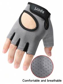 1對(雙)半指男女通用防滑,耐磨,透氣,升級時尚健身手套適用於瑜伽,騎行,戶外運動