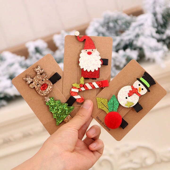 ハンドメイド　クリスマス　ヘアクリップ セット　限定2 クリスマスヘアクリップ カラフル 2個セット ヘアアクセサリー
