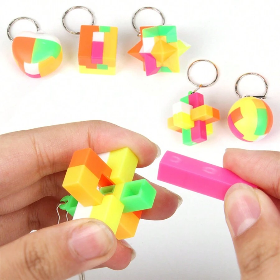 5pcs Plastic Creative Puzzle Keychain - Multicolor - View 1